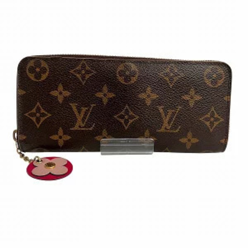 Louis Vuitton Monogram Portefeuille Clemence Flower Charm Long Wallet